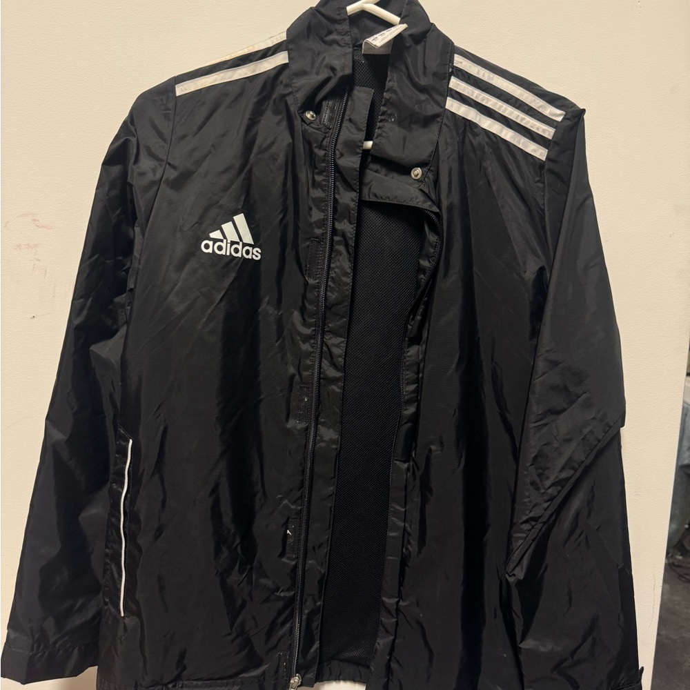 Adidas black Windbreaker with White Accents